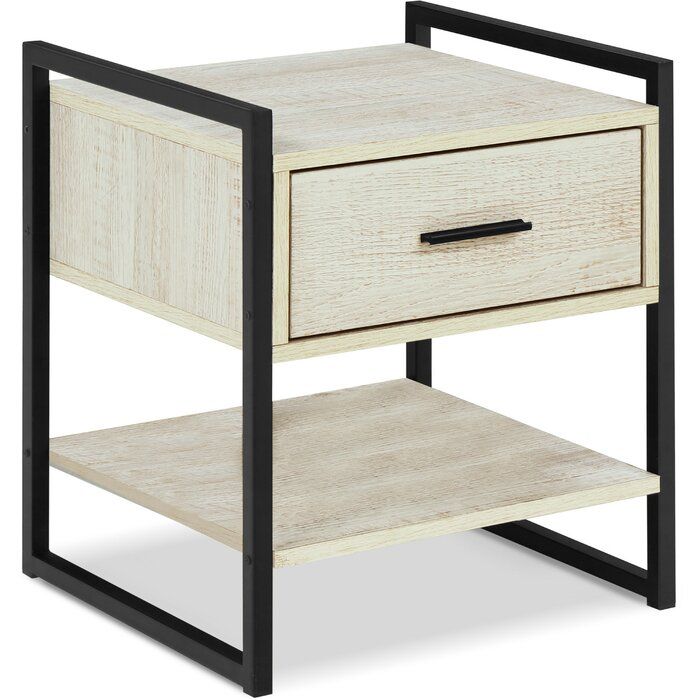 Manraj 19.69'' Tall 1 - Drawer Metal Nightstand thumbnail 3