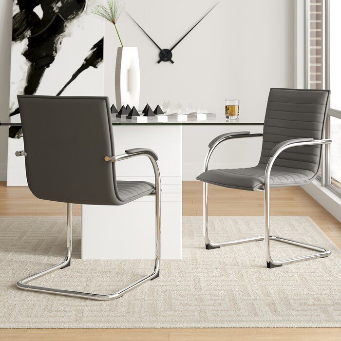 Hathorn Vinyl Guest Chair with Metal Frame thumbnail 4