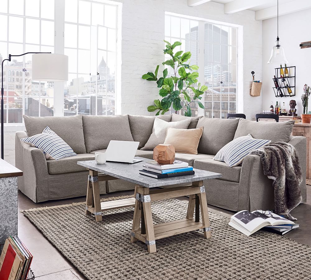 SoMa Brady Slope Arm Slipcovered 5-Piece L-Shaped Sectional thumbnail 4