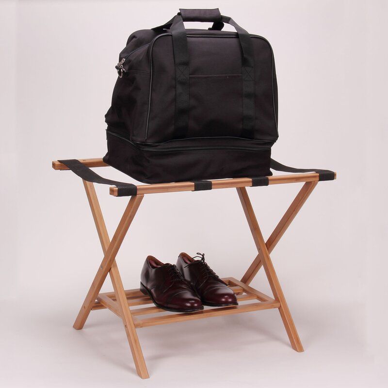 Folding Bamboo Luggage Rack thumbnail 2