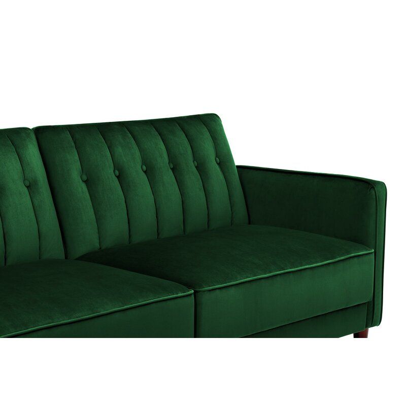 Imani Velvet Wide Square Arm Convertible Sofa thumbnail 5