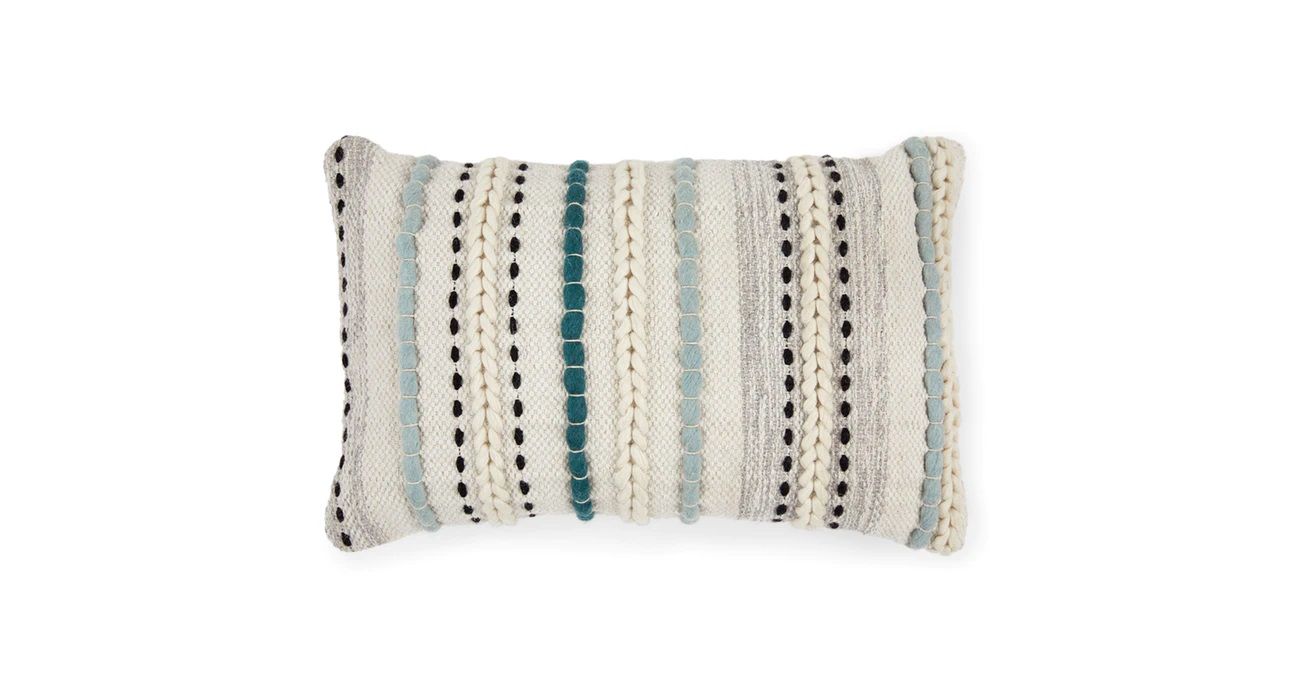 Stitch Aqua Pillow-24"x16" — view 1