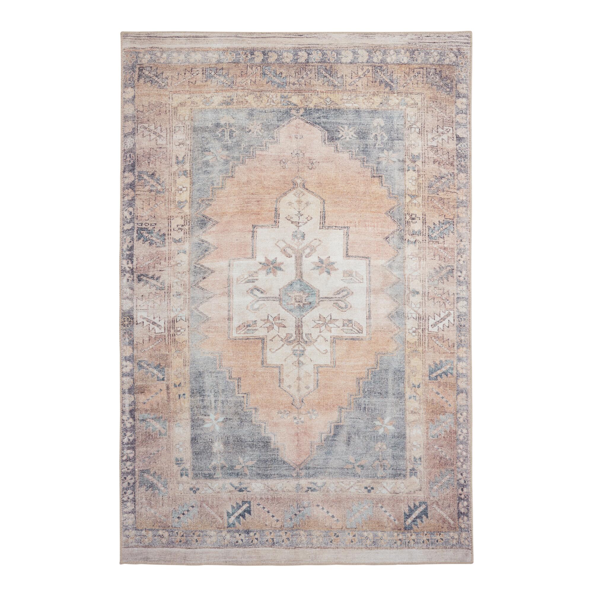 Blush And Blue Persian Style Chelsea Area Rug 8' x 10' — view 1
