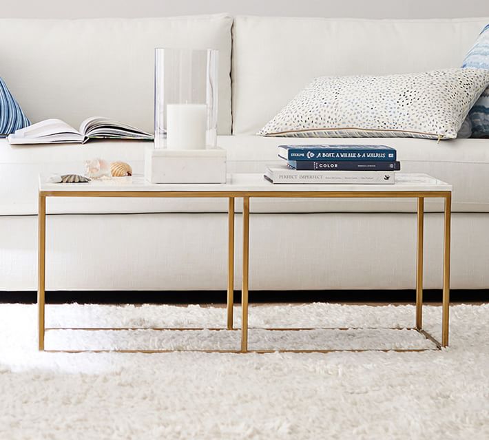 Delaney Rectangular Marble Coffee Table (40.5") thumbnail 3