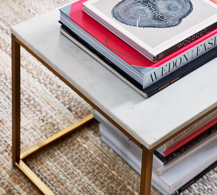 Delaney Rectangular Marble Coffee Table (40.5") thumbnail 5