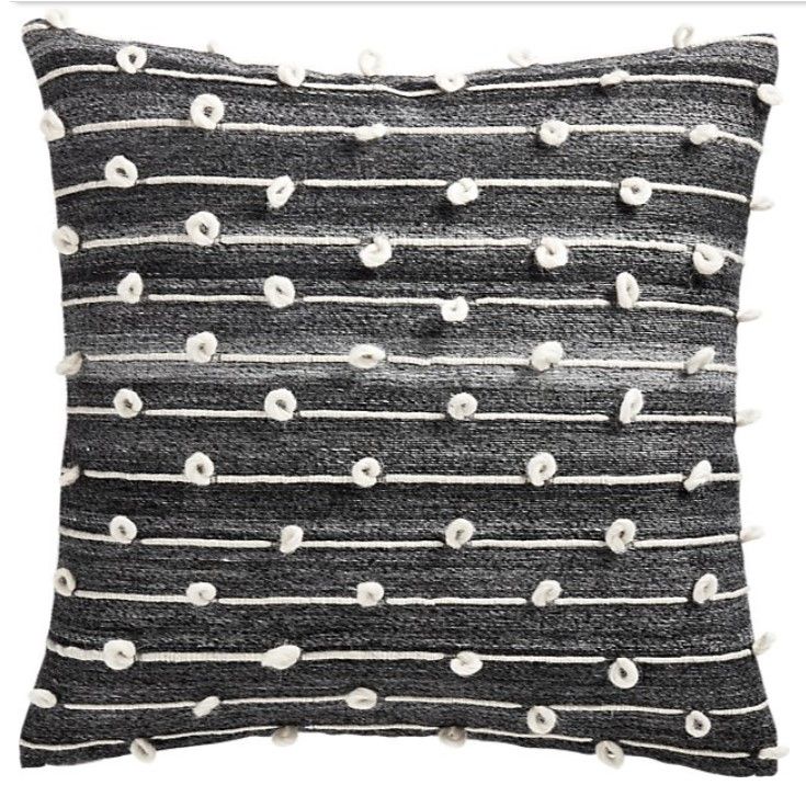 Margaux Dark Grey French Knot Pillow thumbnail 2