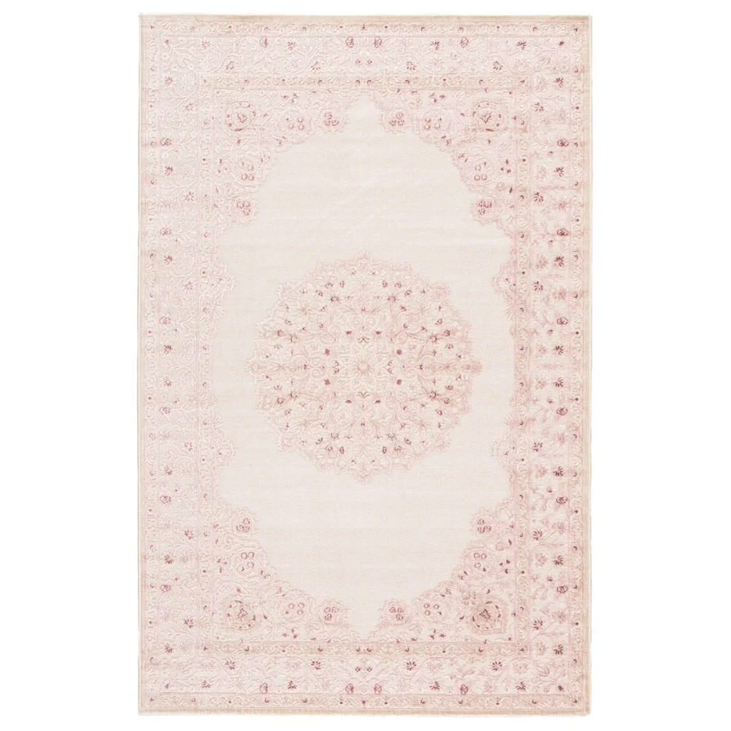 Everly Medallion Pink/ White Area Rug 9'6" x 13'6" — view 1