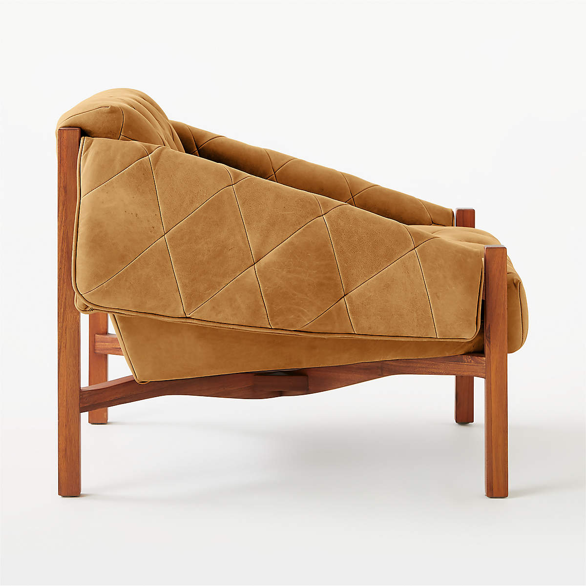 Abruzzo Brown Leather Tufted Chair thumbnail 4