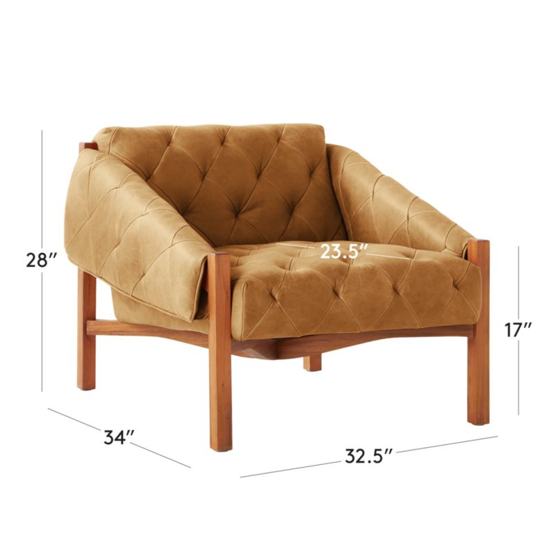 Abruzzo Brown Leather Tufted Chair thumbnail 5
