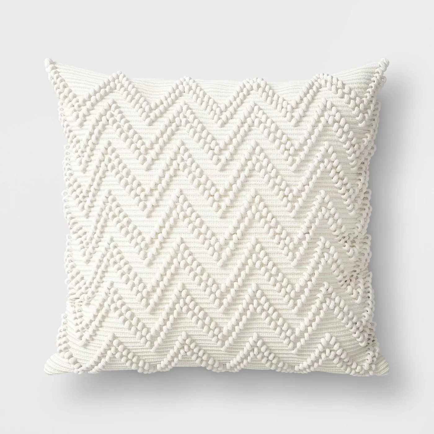Textured Woven Outdoor Throw Pillow Cream No Insert-18"x18" — view 1