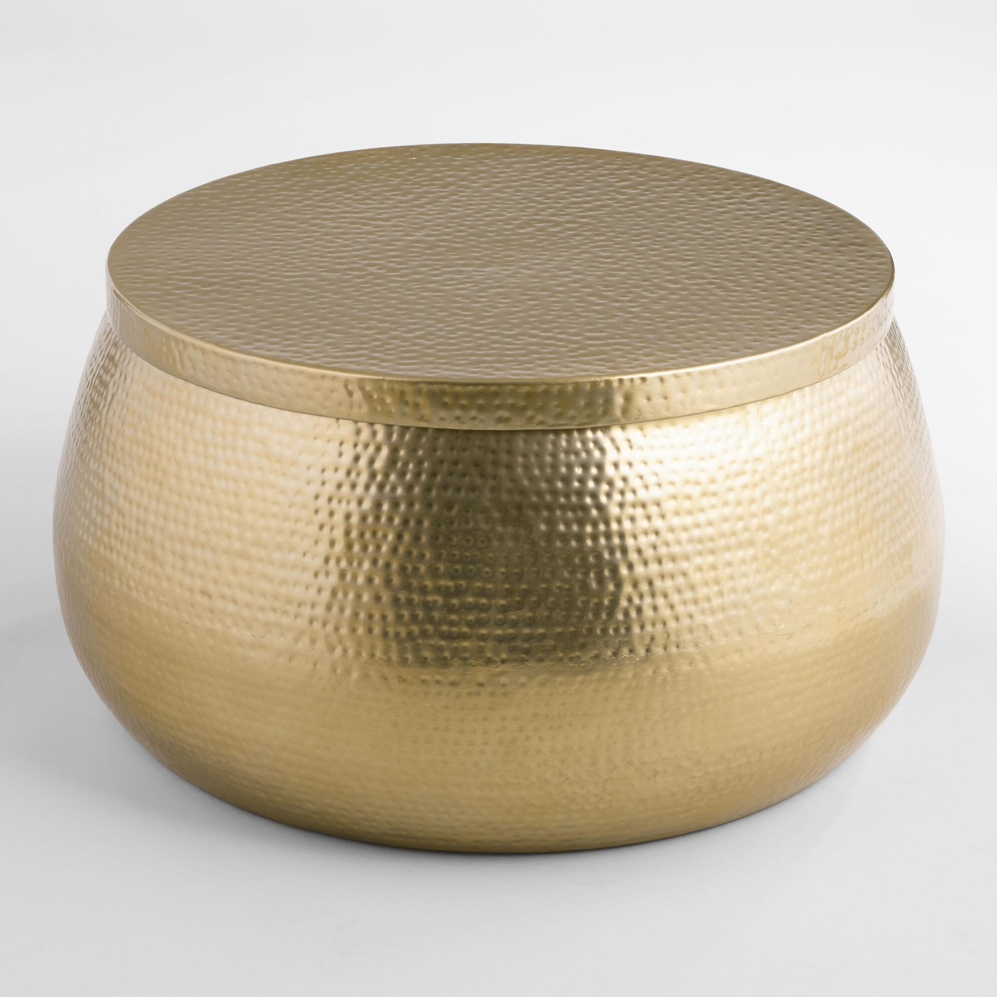 Gold Hammered Metal Cala Coffee Table — view 1