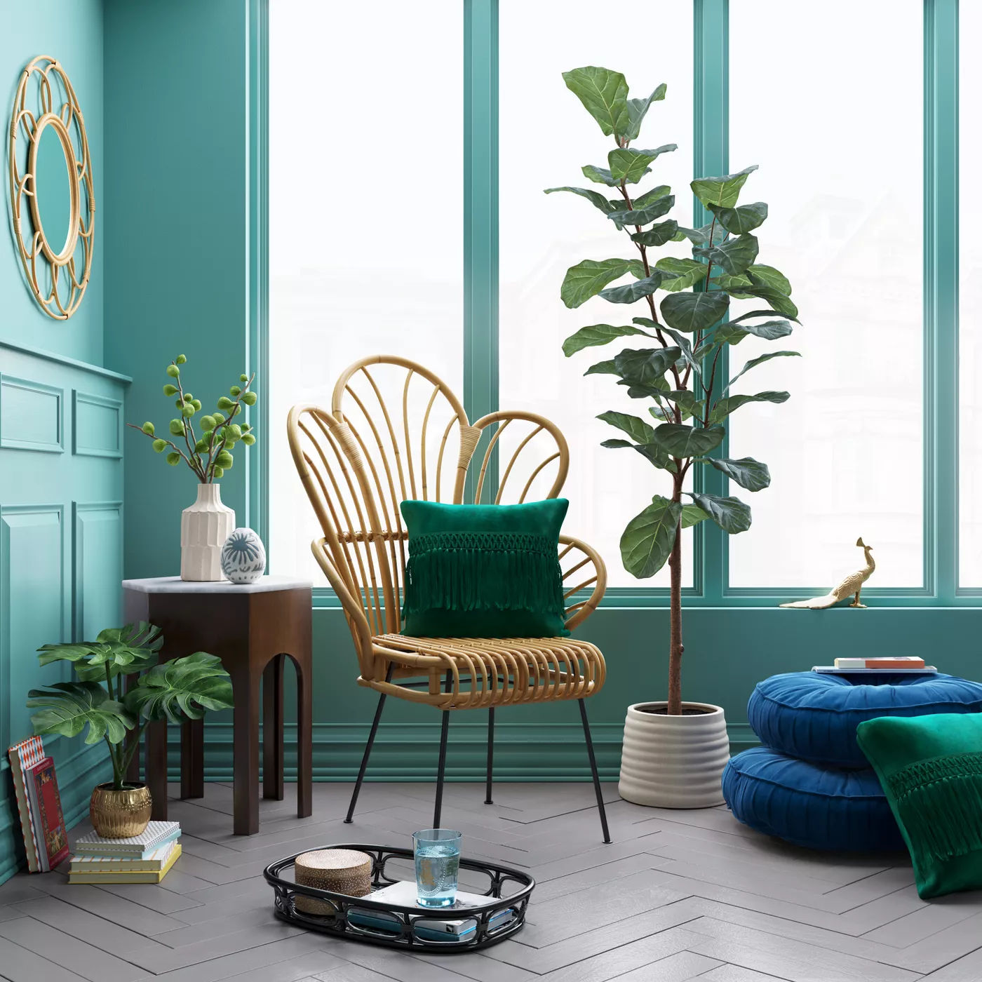 Avocet Rattan Fan Back Accent Chair thumbnail 6
