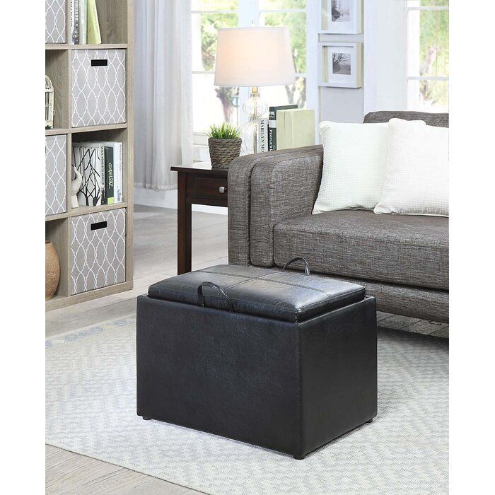 Black Hodnett Storage Ottoman thumbnail 3