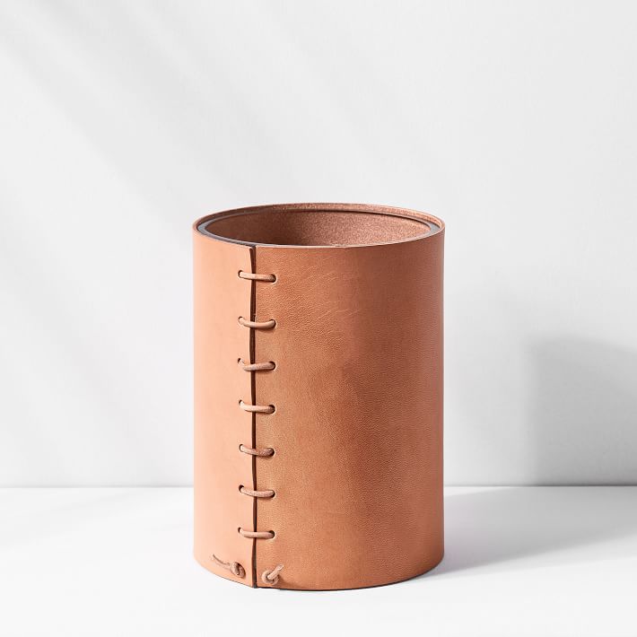 Made Solid Leather Wrapped Vase — view 1