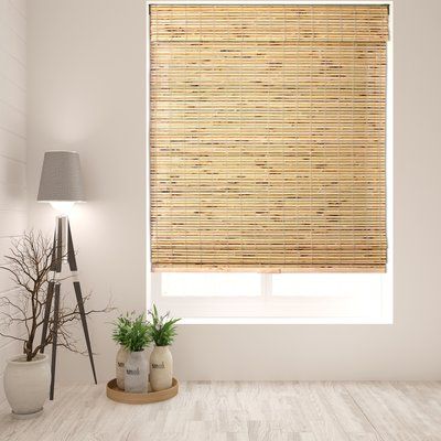 Semi-Sheer Turtle Brown Roman Shade — view 1