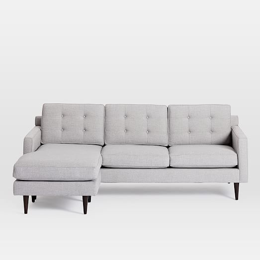 Drake MidCentury Flip SectionalPoly Twill PlatinumChocolate thumbnail 2