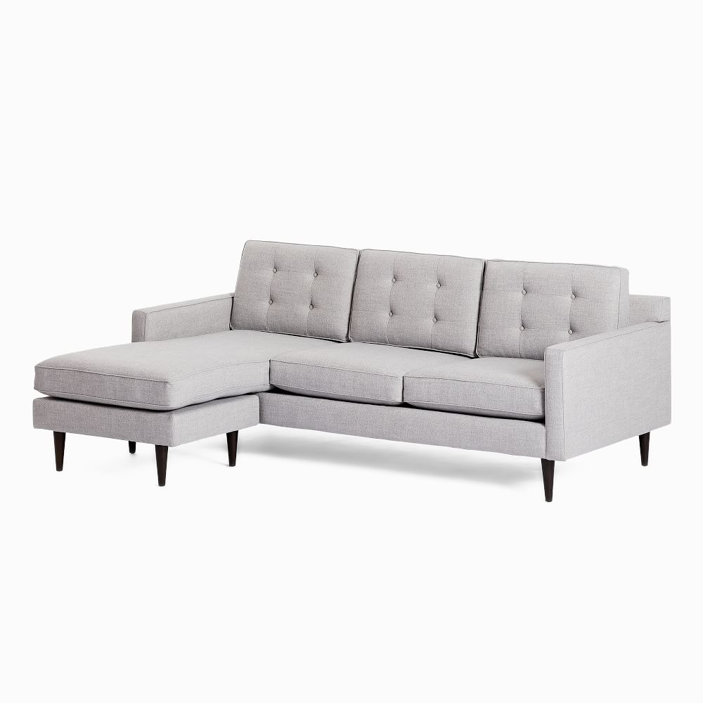 Drake MidCentury Flip SectionalPoly Twill PlatinumChocolate thumbnail 3