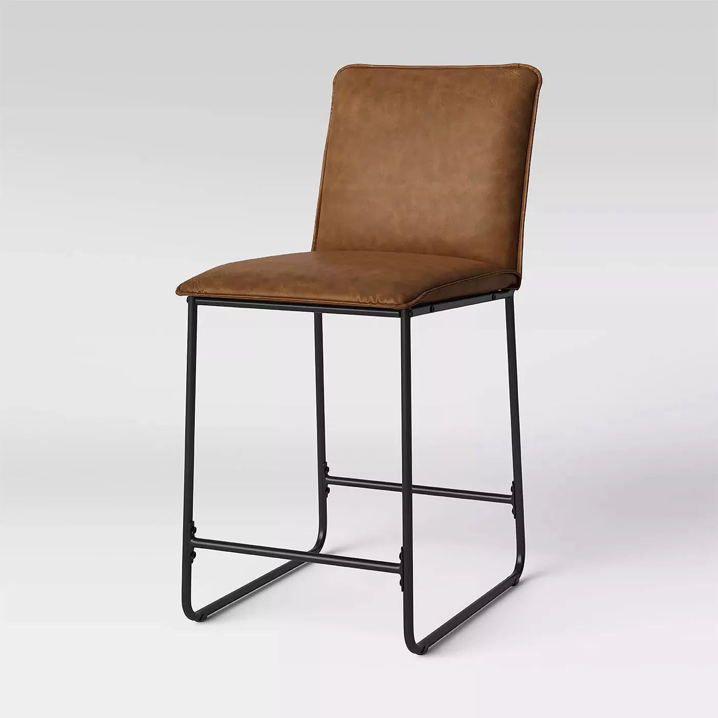 Upholstered Counter Stool with Metal Frame thumbnail 2