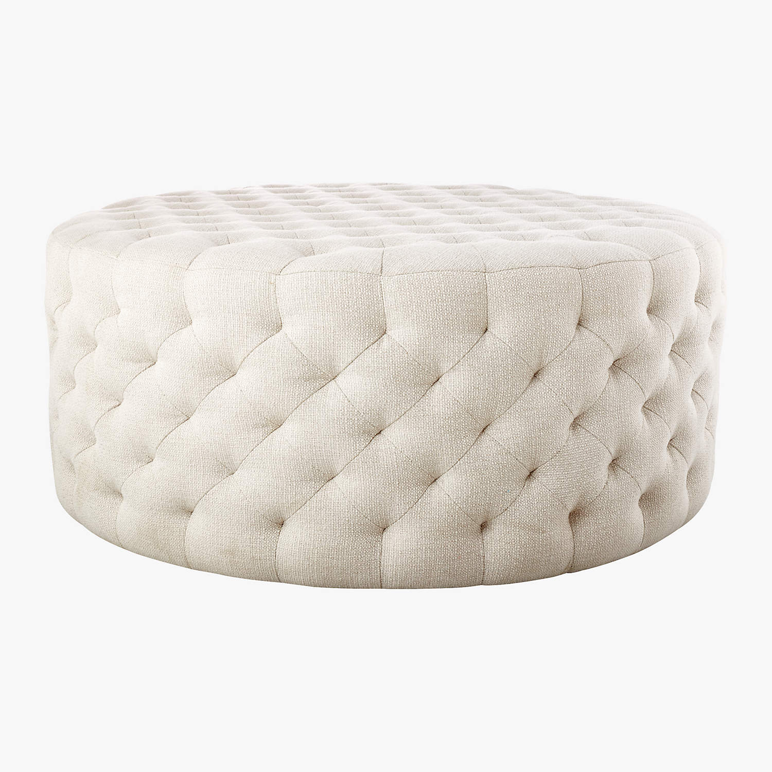 TUFTED NATURAL OTTOMAN thumbnail 2