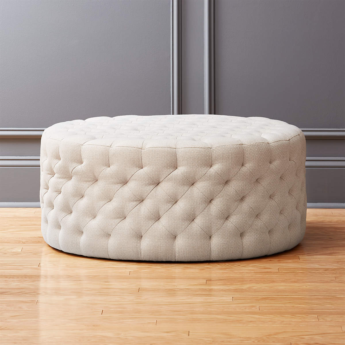 TUFTED NATURAL OTTOMAN thumbnail 3
