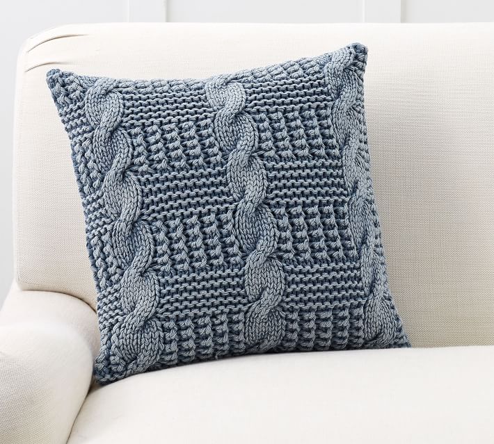 Stonewash Chunky Knit Pillow Cover — view 1
