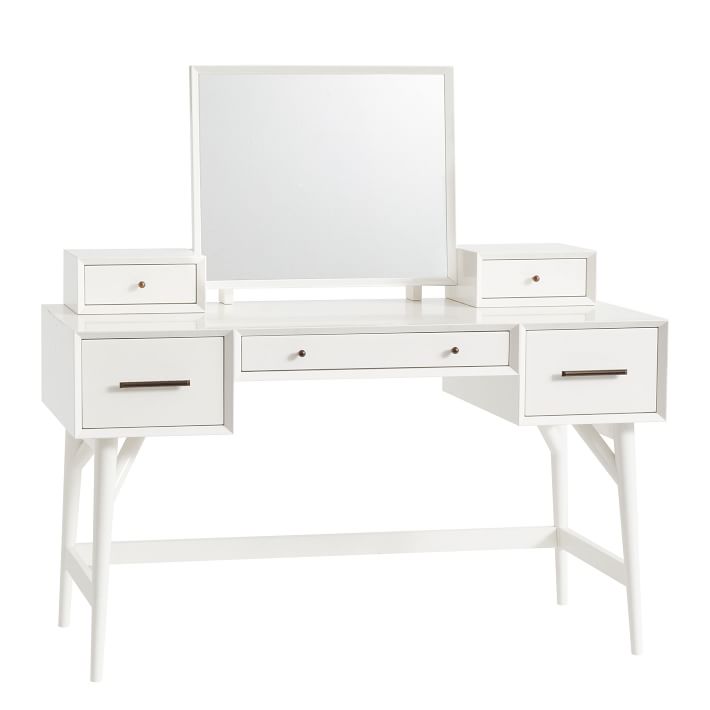 Mid-Century Vanity Desk Set - White — view 1
