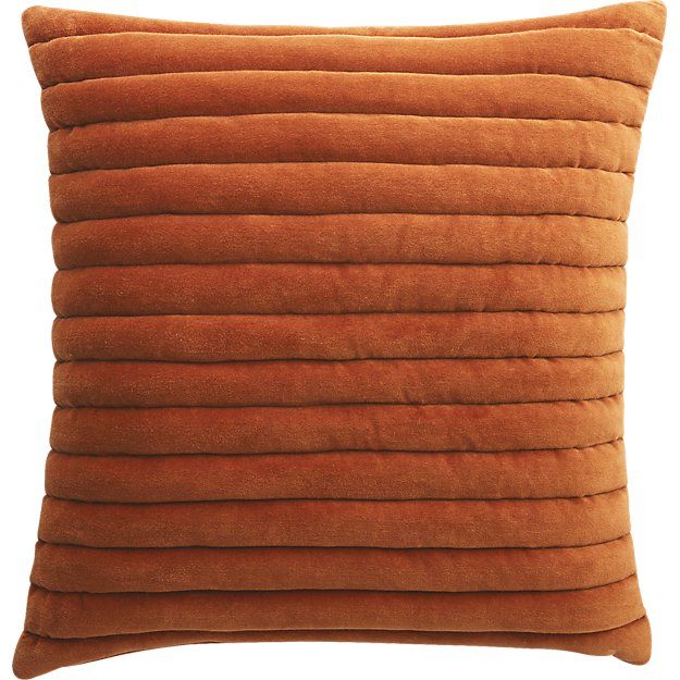 Channeled Copper Velvet Pillow With Insert-18"x18" thumbnail 2