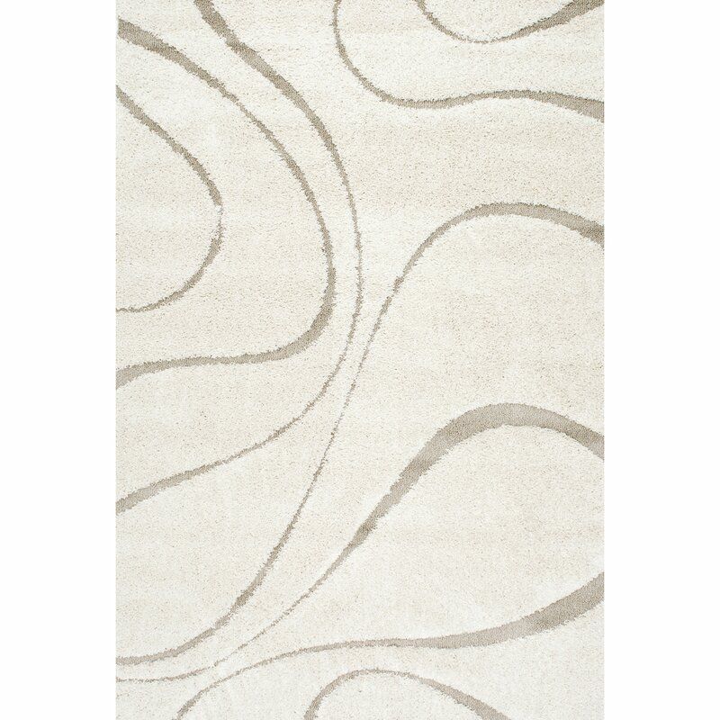 Helgeson Abstract Shag Cream Area Rug-6'x4' — view 1