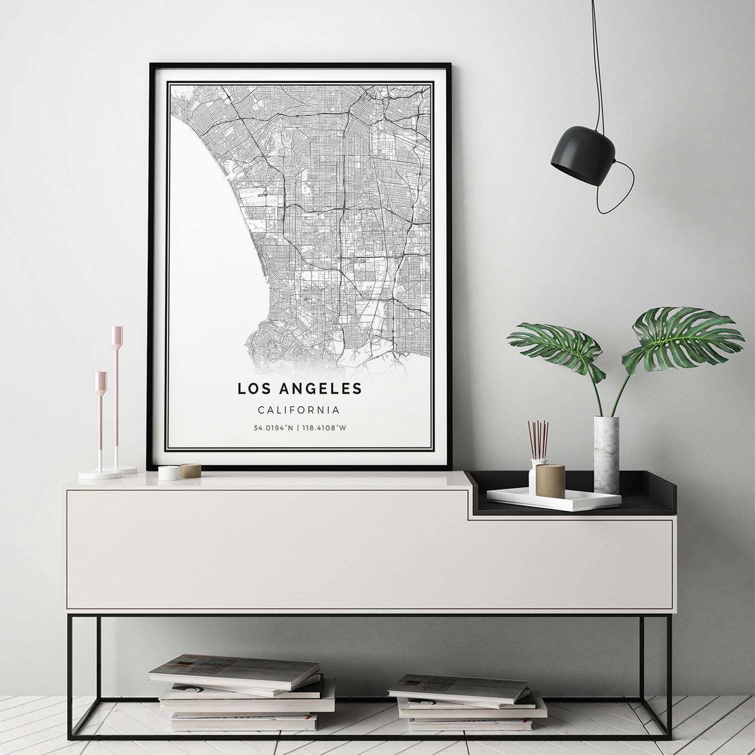 Los Angeles map print Minimalistic wall art poster — view 1