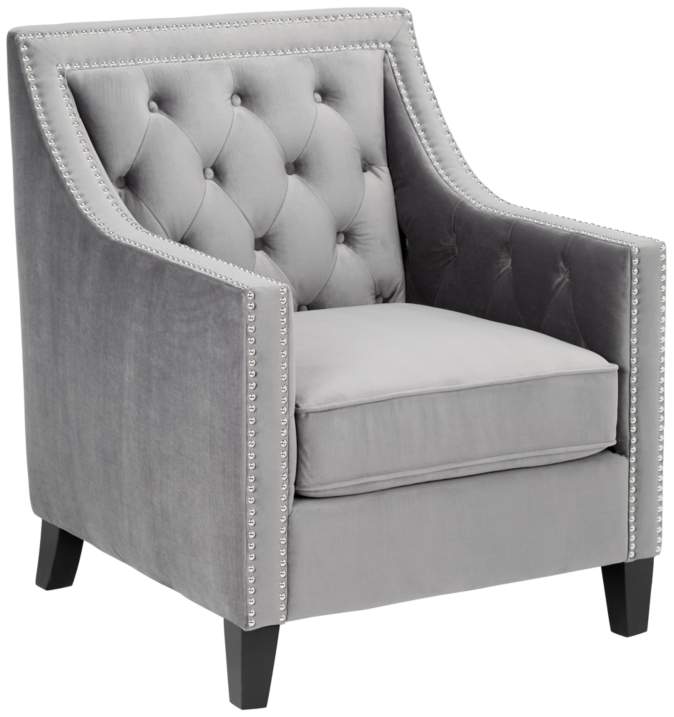 Tiffany Gray Tufted Armchair thumbnail 2