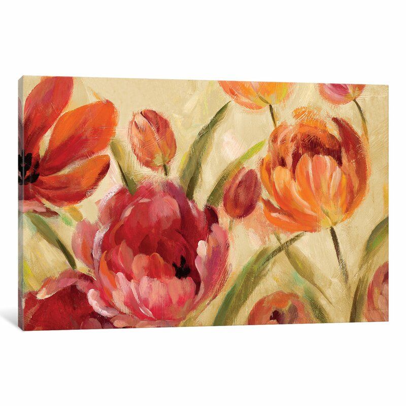Expressive Tulips Painting Print on Canvas thumbnail 2