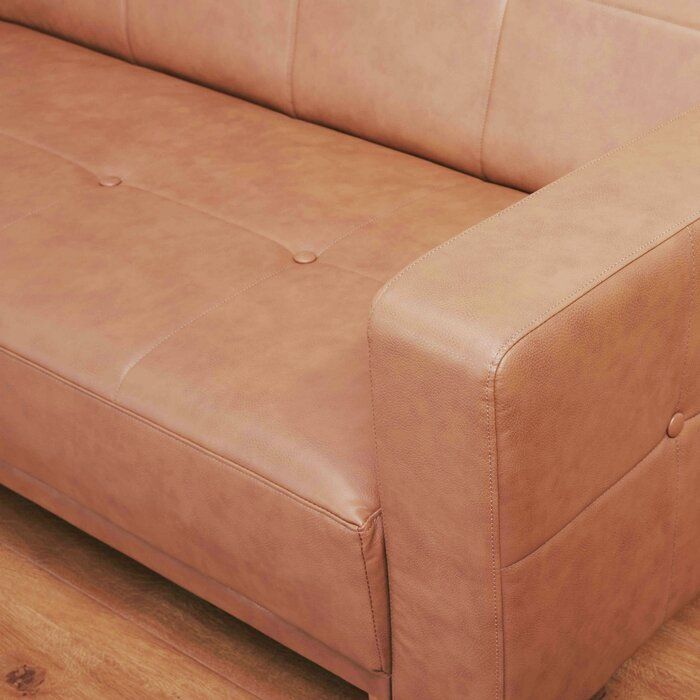 Graham 85.43 Wide Faux Leather Square Arm Reclining Sleeper thumbnail 5