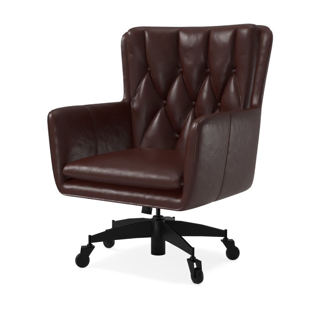 Wells Leather Swivel Desk Chair thumbnail 3