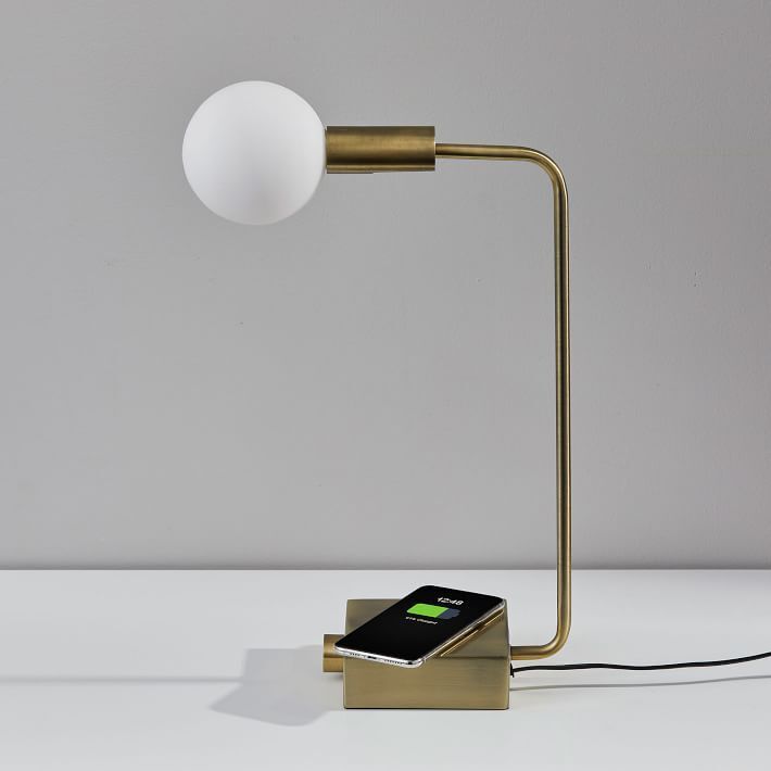 Modern Deco LED Wireless Charging & USB Task Lamp — view 1
