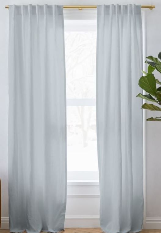 European Flax Linen Melange Curtain Silver Mist thumbnail 2