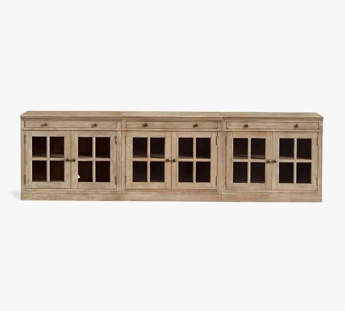 Livingston Media Console with Glass Cabinets (105'') thumbnail 3