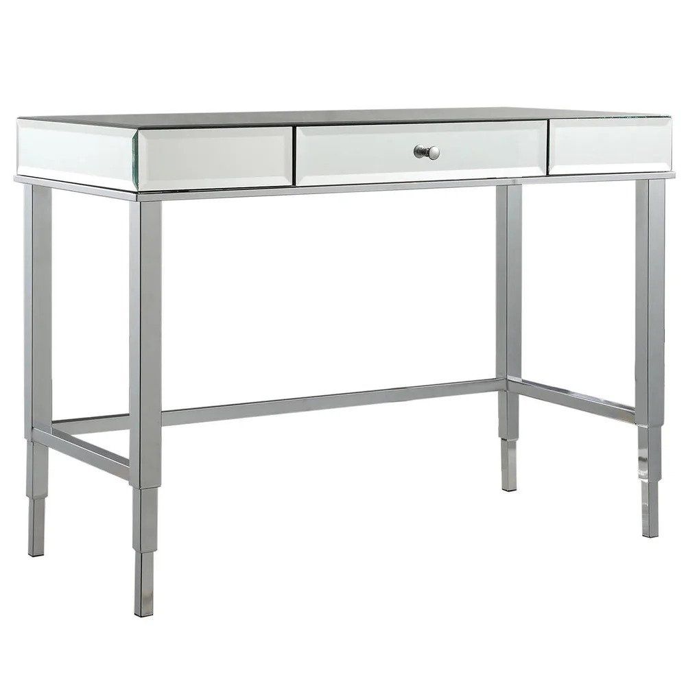 Camille Beveled Mirrored Accent drawer Office Writing Desk by iNSPIRE Q Bold Wheat — view 1