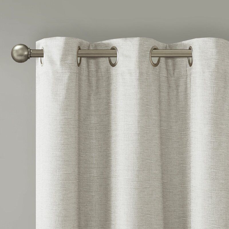 Martamique Tonal Printed Faux Silk Solid Color Blackout Thermal Grommet Curtain Panels thumbnail 3