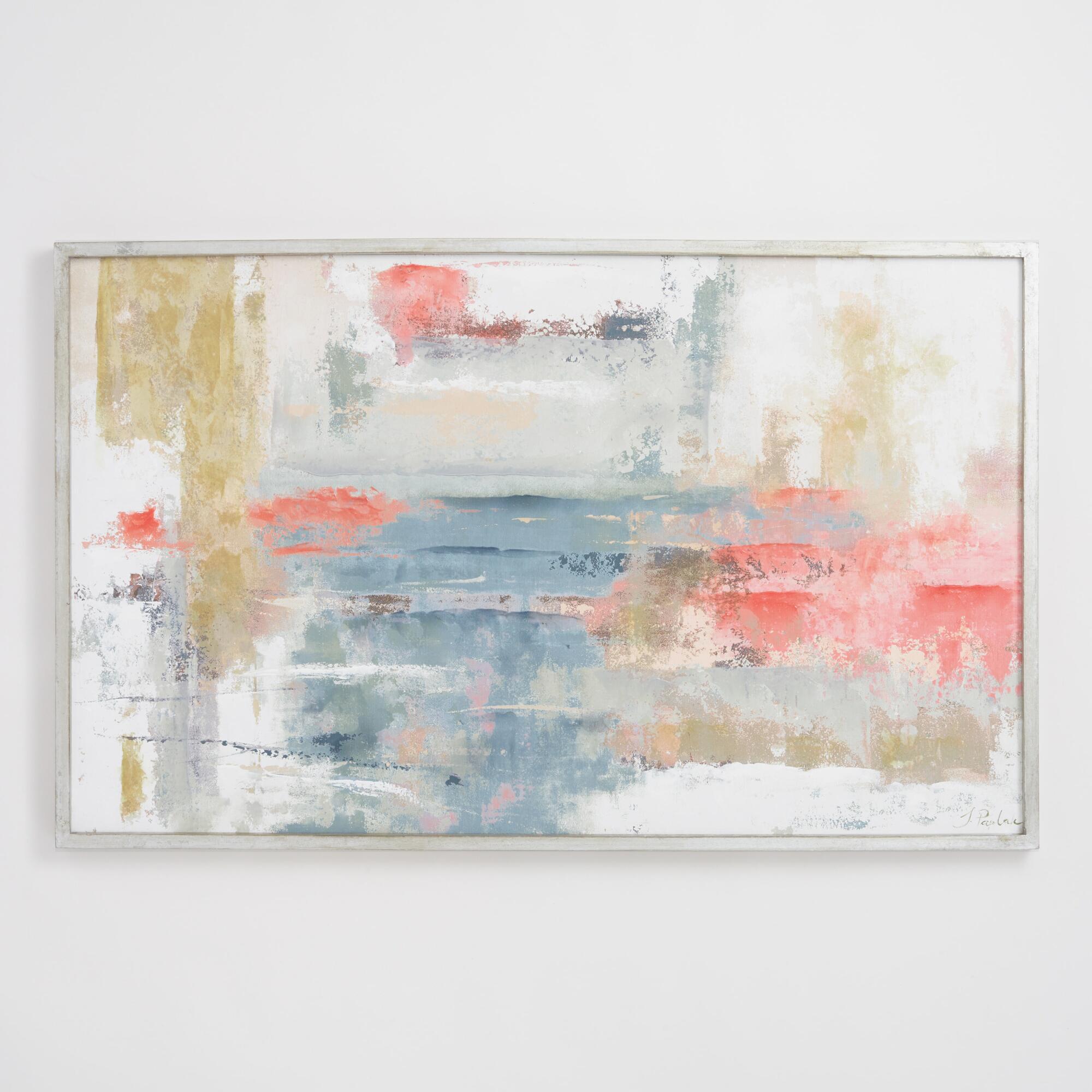 Blush Abstract By Joasia Pawlak Framed Canvas Wall Art — view 1