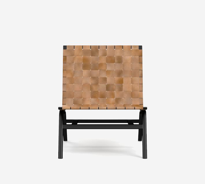 Shay Woven Leather Accent Chair thumbnail 2