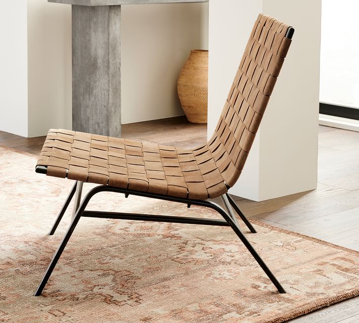 Shay Woven Leather Accent Chair thumbnail 5
