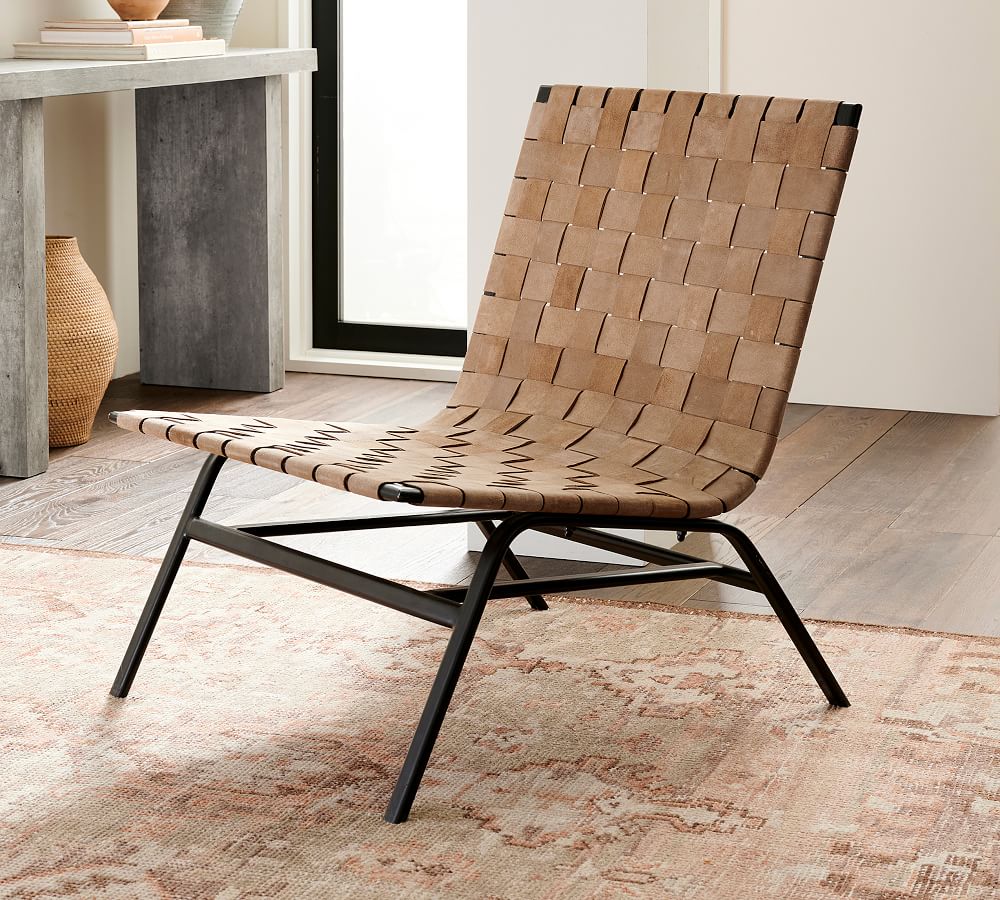 Shay Woven Leather Accent Chair thumbnail 6