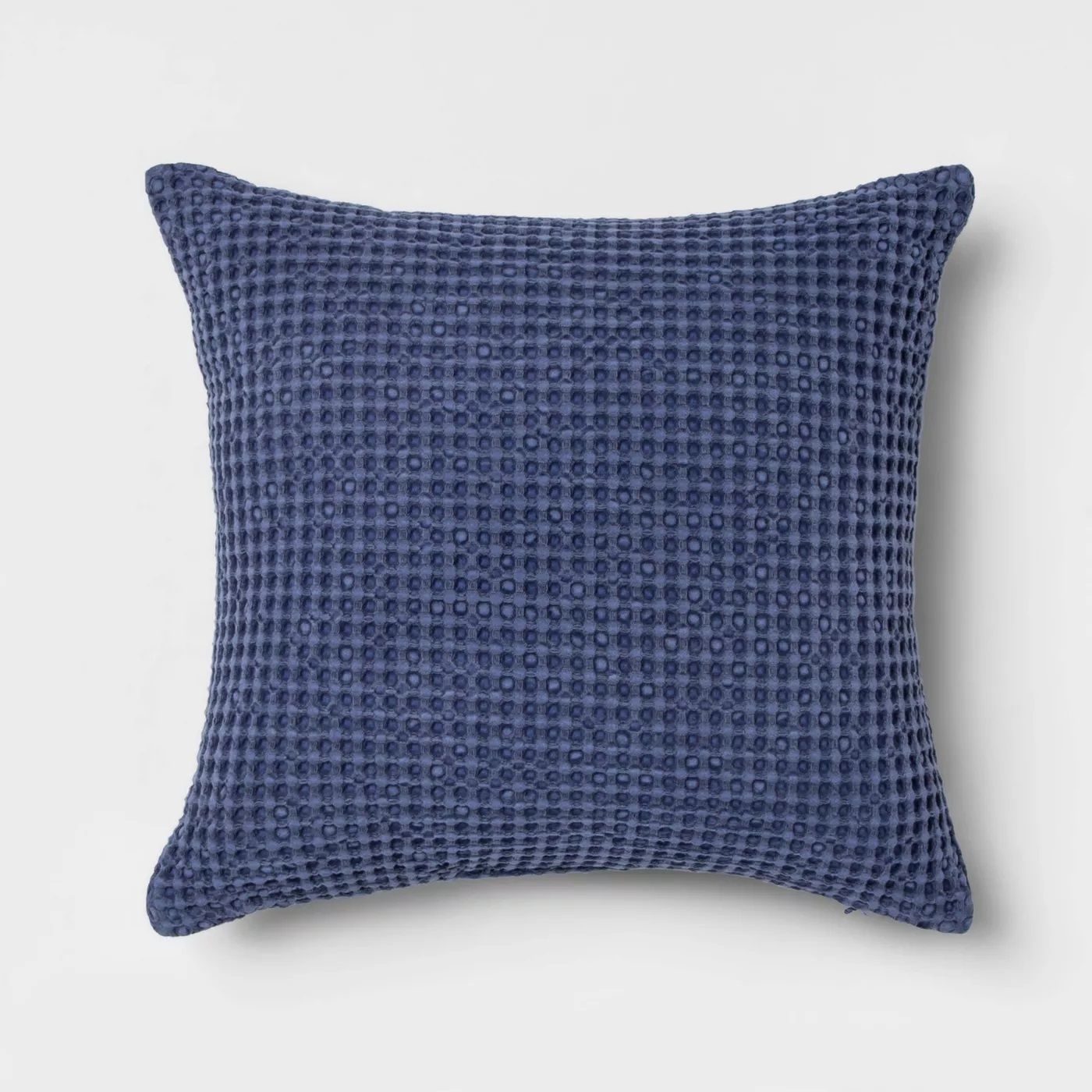 WAFFLE WEAVE SQUARE THROW PILLOW BLUE THRESHOLD — view 1