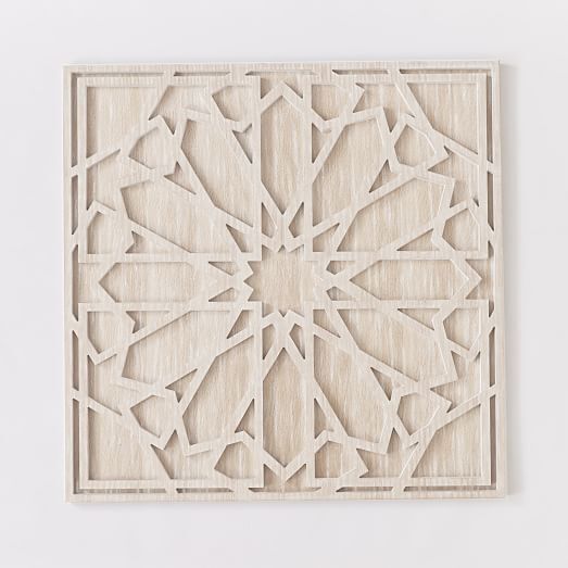 Graphic Wood Wall Art - Whitewashed (Square) — view 1