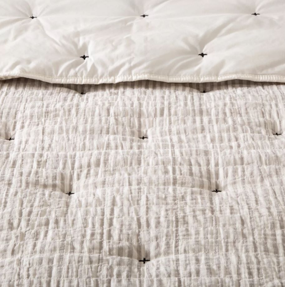 Stripe and Stitch Embroidery Comforter and Sham Set thumbnail 5