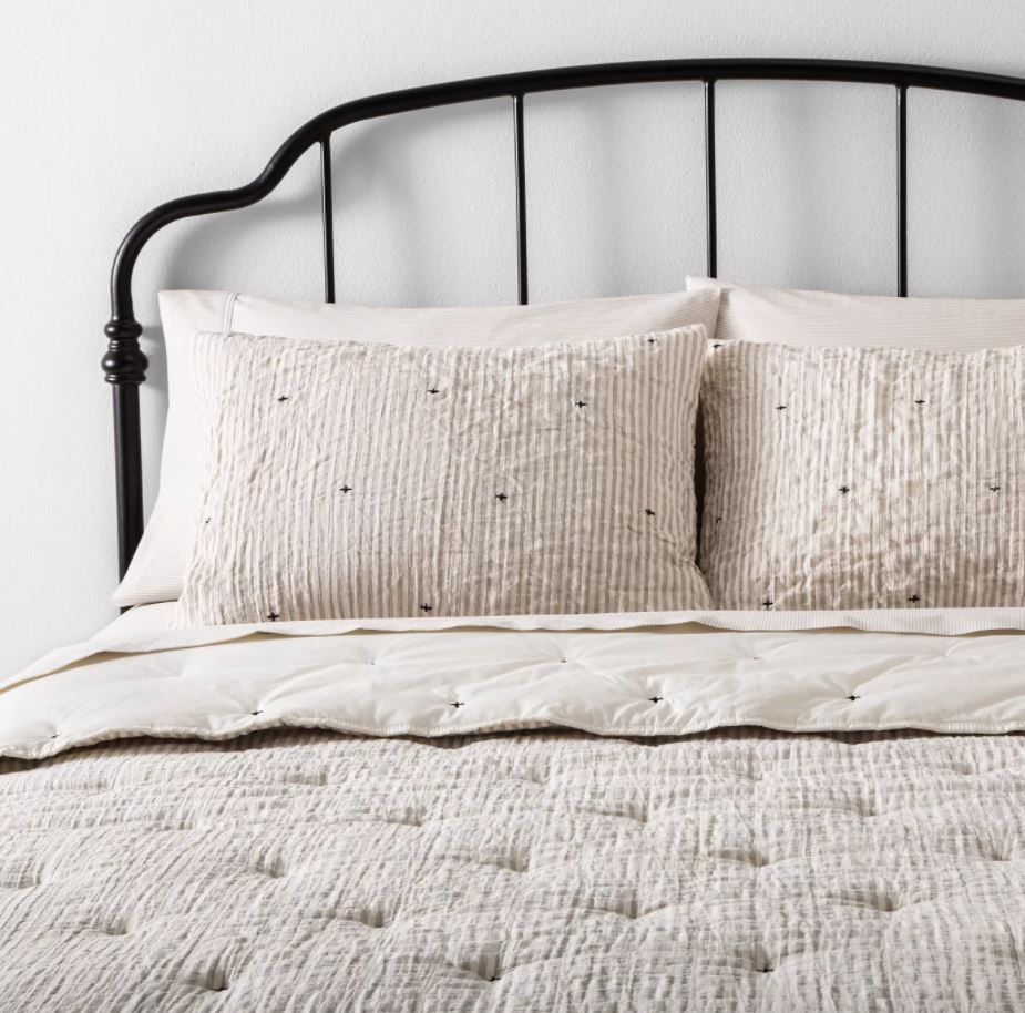 Stripe and Stitch Embroidery Comforter and Sham Set thumbnail 6