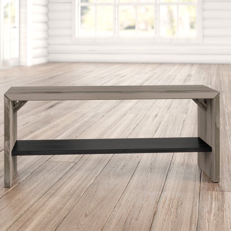 Arocho Solid Wood Shelves Storage Bench thumbnail 4