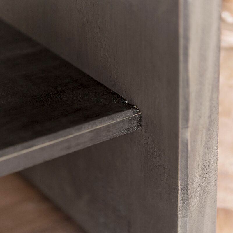 Arocho Solid Wood Shelves Storage Bench thumbnail 3