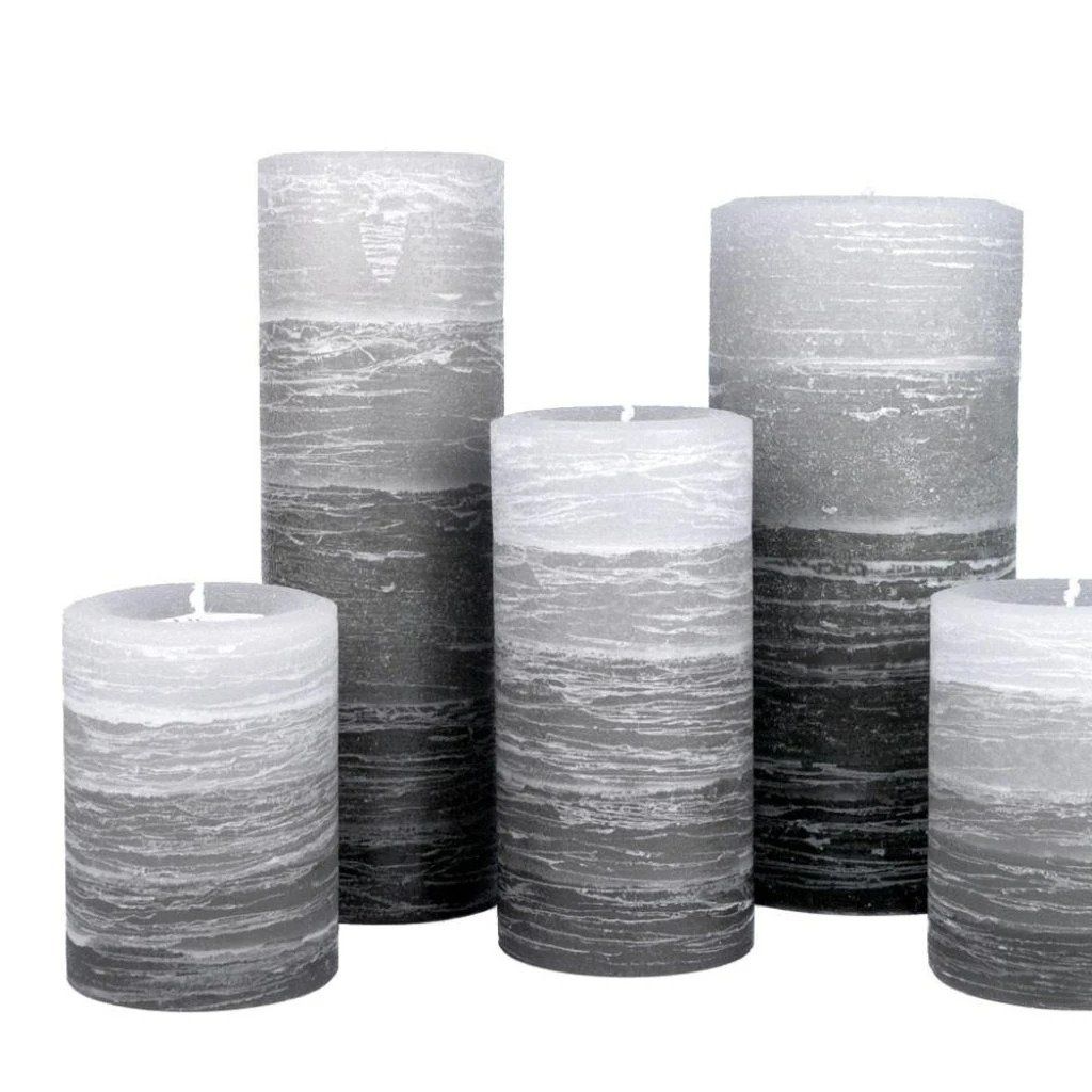 Gray Pillar Candle | Layered Rustic — view 1