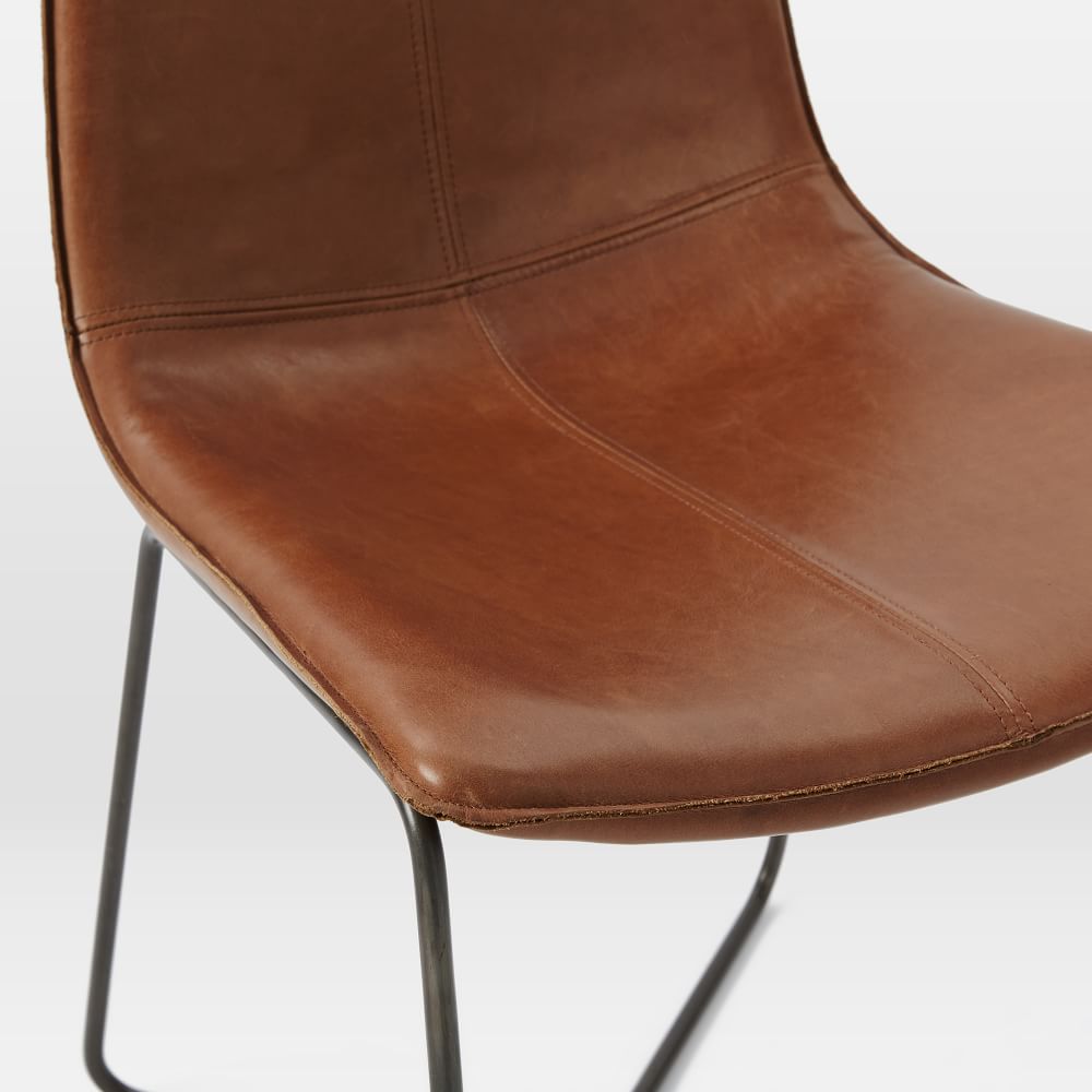 Slope Leather Dining Chair, Saddle Leather, Nut, Charcoal Leg thumbnail 4
